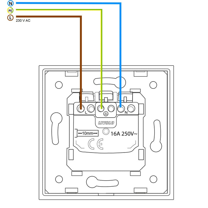 LIVOLO Touch Wechselschalter und 2 Fach Steckdose mit Glasrahmen VL-C701S/C7C2EU-11-A Weiss