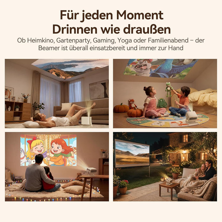WANBO Vali 1 Pro Smart Beamer Heimkino Official Google TV 14/Netflix, 4K Unterstützung, MEMC HDR10,