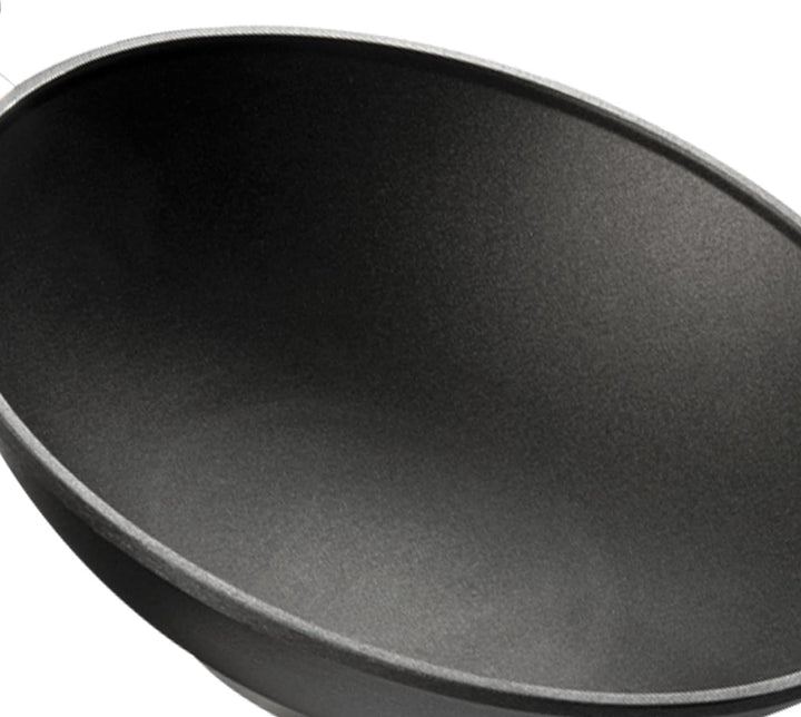 Eurolux Wok Induktion Set mit Glas-Deckel Ø 32 cm - grosse induktionsgeeignete Guss-Wokpfanne mit Ce