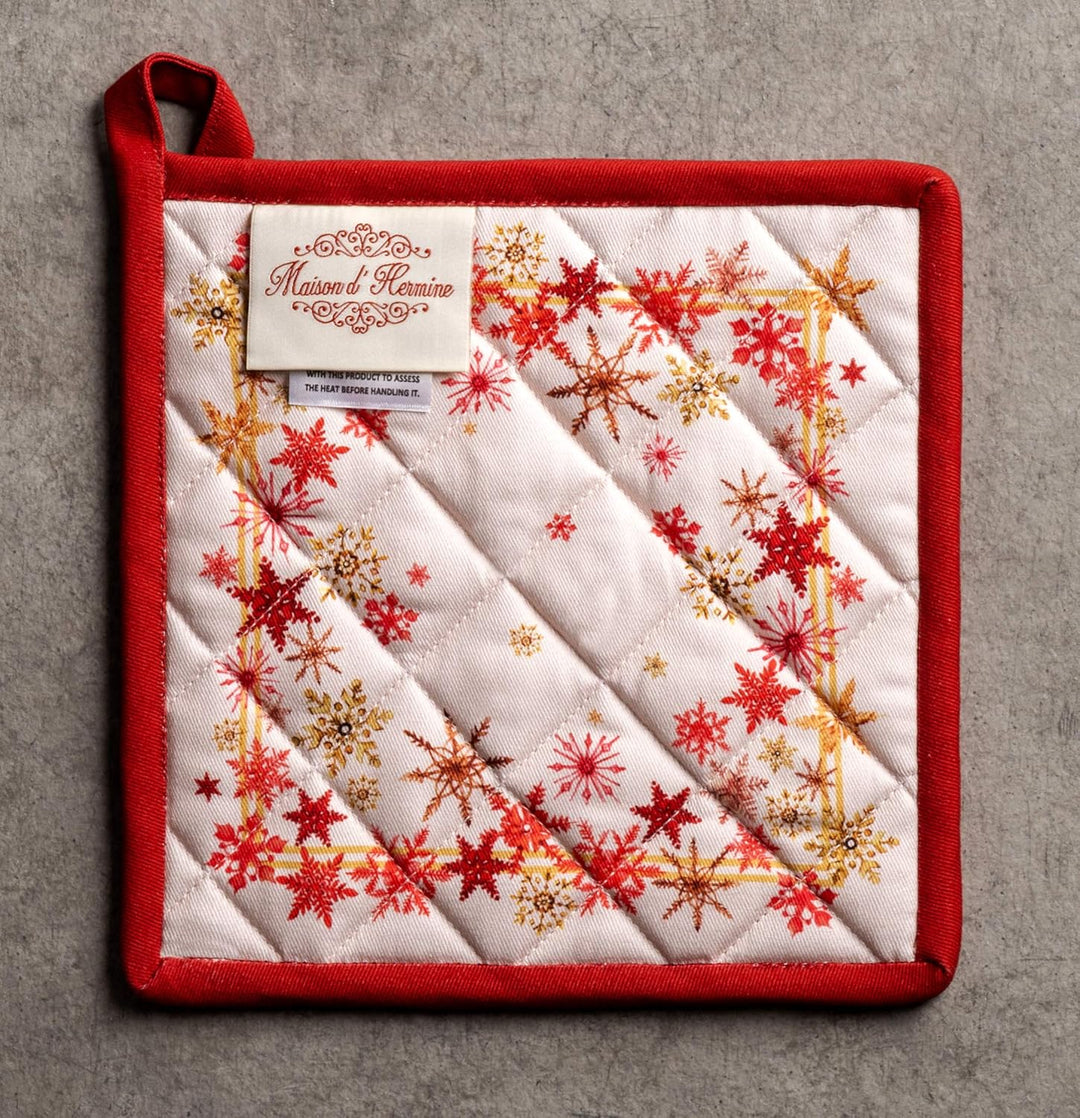 Maison d' Hermine Topflappen, 100% Baumwolle, 2er-Set (20cm x 20cm) Hotpads, hitzebeständig, mit Sch