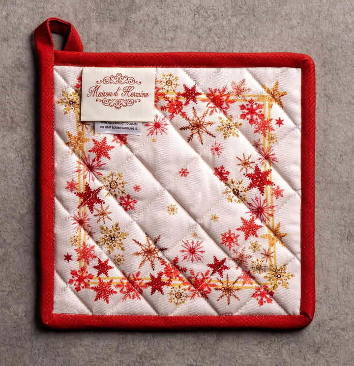 Maison d' Hermine Topflappen, 100% Baumwolle, 2er-Set (20cm x 20cm) Hotpads, hitzebeständig, mit Sch
