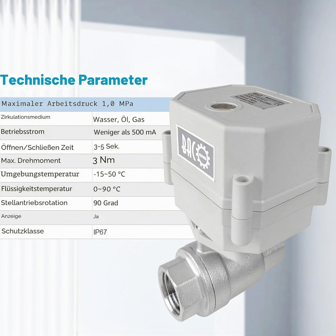 BACOENG AC110-230V 2 Wege 1-1/4" Messing Motorkugelhahn Zonenventil CR202C 2 Drähte Elektrische Kuge