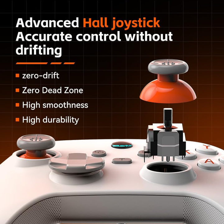 UHM PC Controller, Wireless 2.4G PC Gaming Controller PC Android Switch iPhone 6 Axis-Gyroskop,Hall-