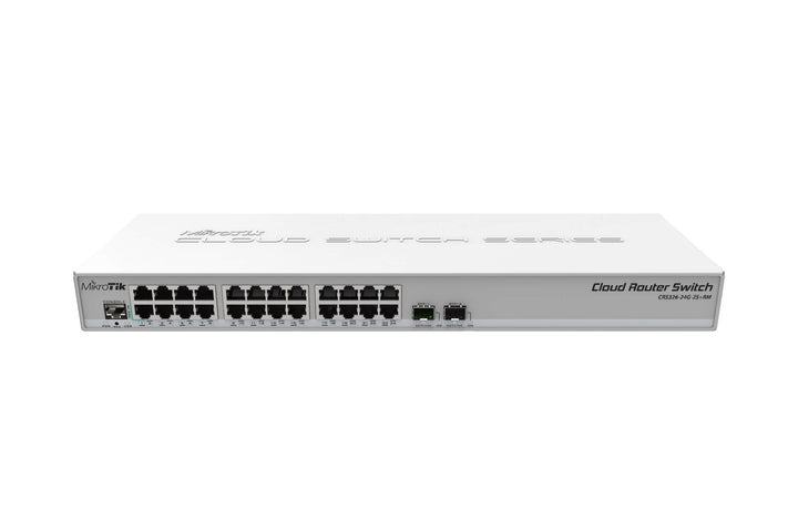 MikroTik CRS326-24G-2S+RM, 24x Gigabit Switch with 2x SFP+ Cages in 1U Rackmount Case