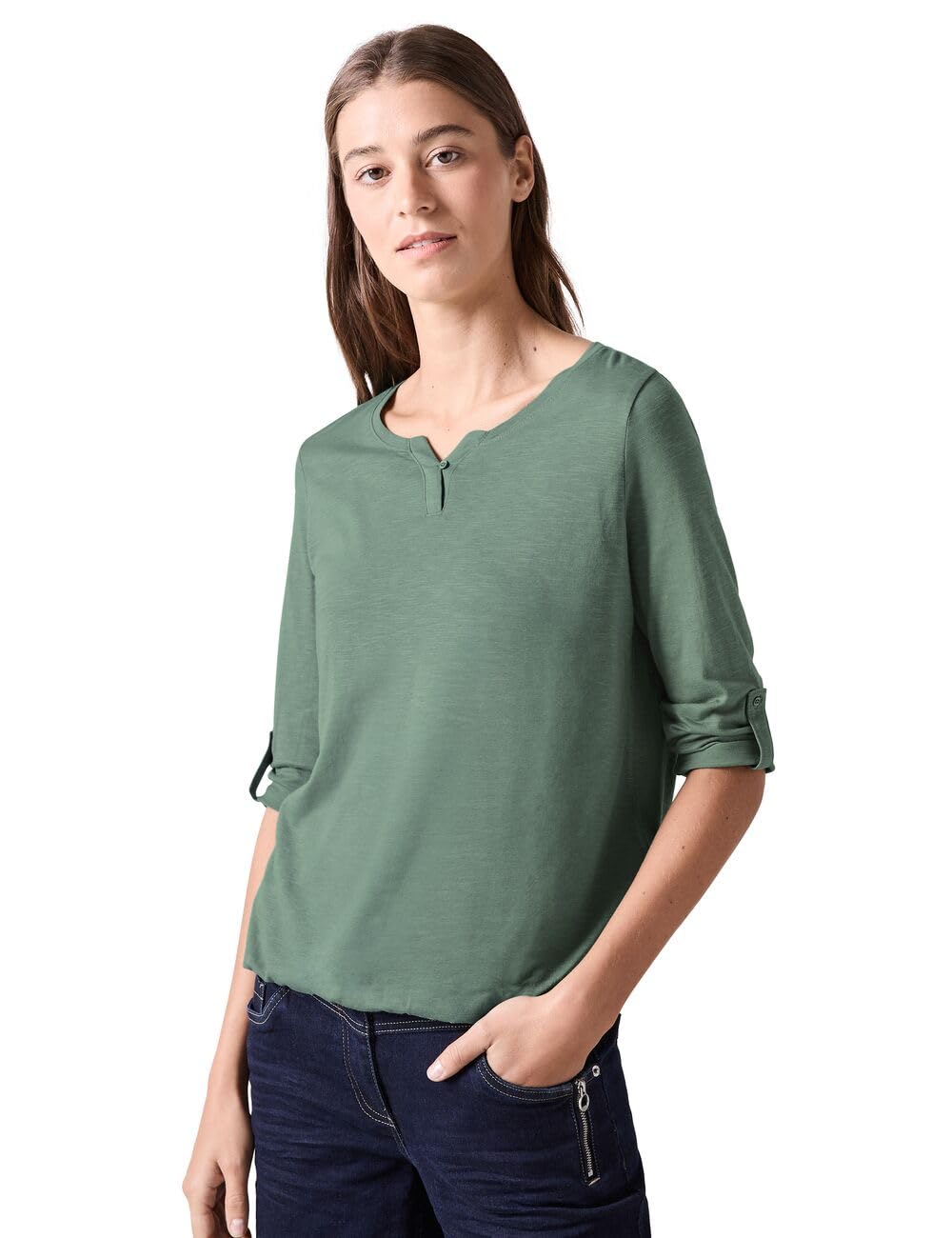 Damen Shirt mit 3/4 Ärmeln XXL Raw Salvia Green, XXL Raw Salvia Green