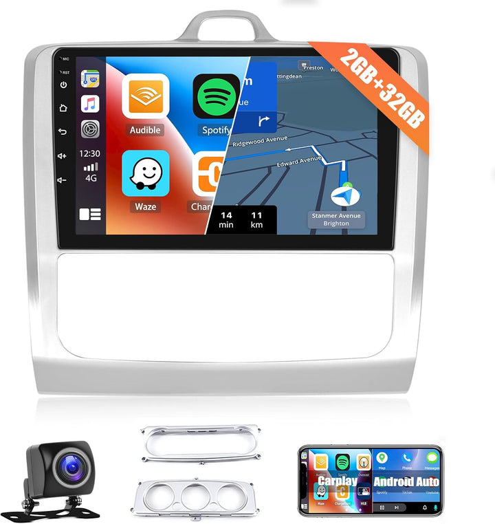 2G+32G CAMECHO Android 13 Autoradio mit Navi für Ford Focus Exi MT 2 3 Mk2/Mk3 2004-2011,9 Zoll Bild