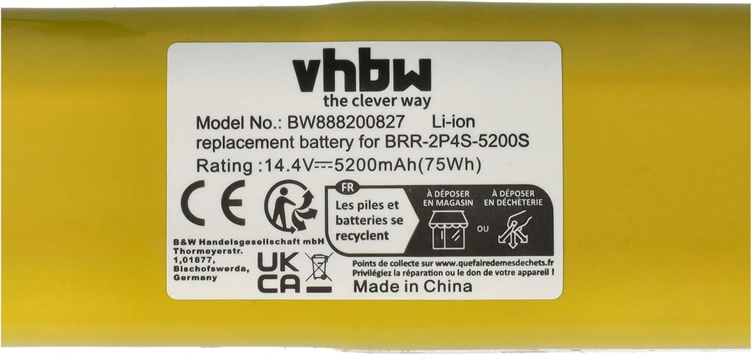 vhbw Akku kompatibel mit Xiaomi Roborock S7 MaxV Plus, S7 MaxV S7M52-00, S7 MaxV Plus S7MP52-00 Saug