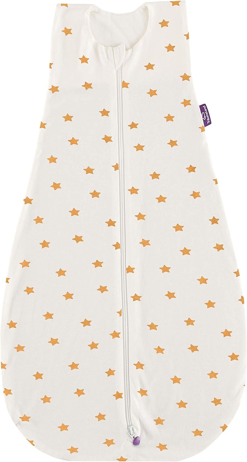 Träumeland S0300507 Sommerschlafsack LIEBMICH Tencel, Grösse 110 cm, Design 'weiss mit gelben Sterne