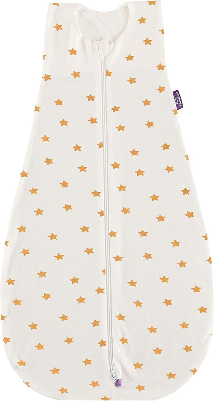 Träumeland S0300507 Sommerschlafsack LIEBMICH Tencel, Grösse 110 cm, Design 'weiss mit gelben Sterne