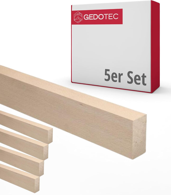 Gedotec Holzleisten zum basteln - Holzbretter zum bauen aus Buchen-Holz 95 cm | 5 Stück 20x60x950 mm