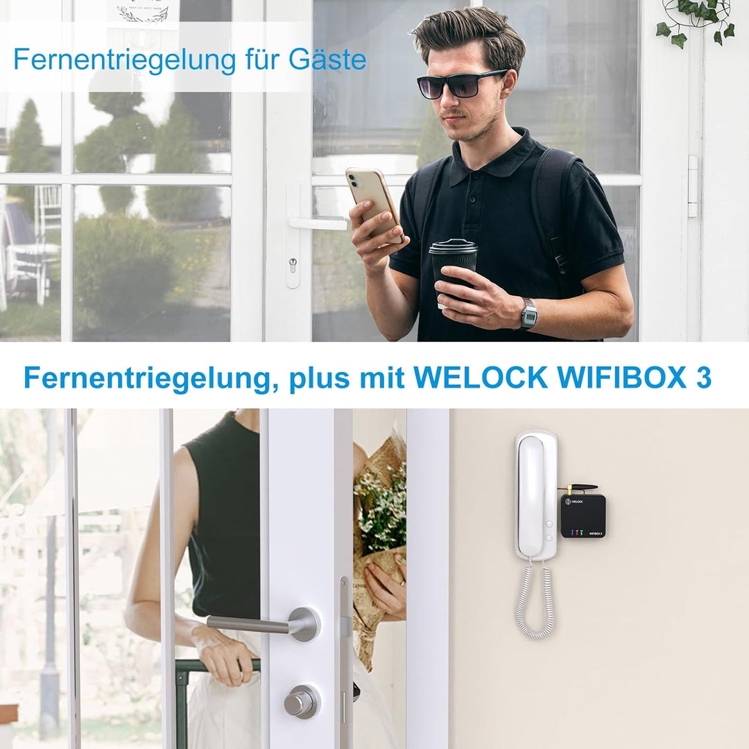 WELOCK ToucA51 Türschloss Fingerabdruck, Passcode Fingerabdruck Schloss Haustür, mit RFID-Karte App,