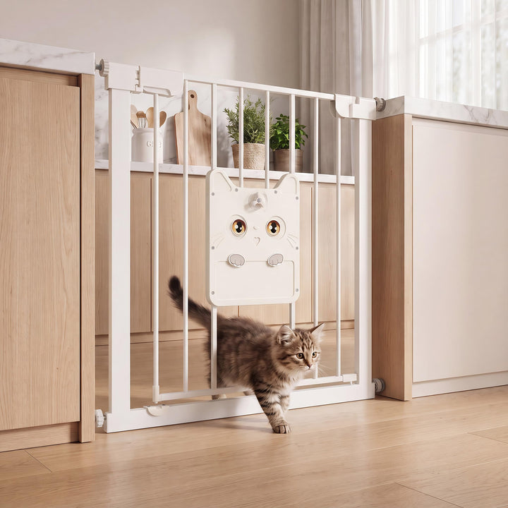 Treppenschutzgitter Ohne Bohren mit Selbstschliessend katzenklappe 85-95cm Breiten Treppengitter mit