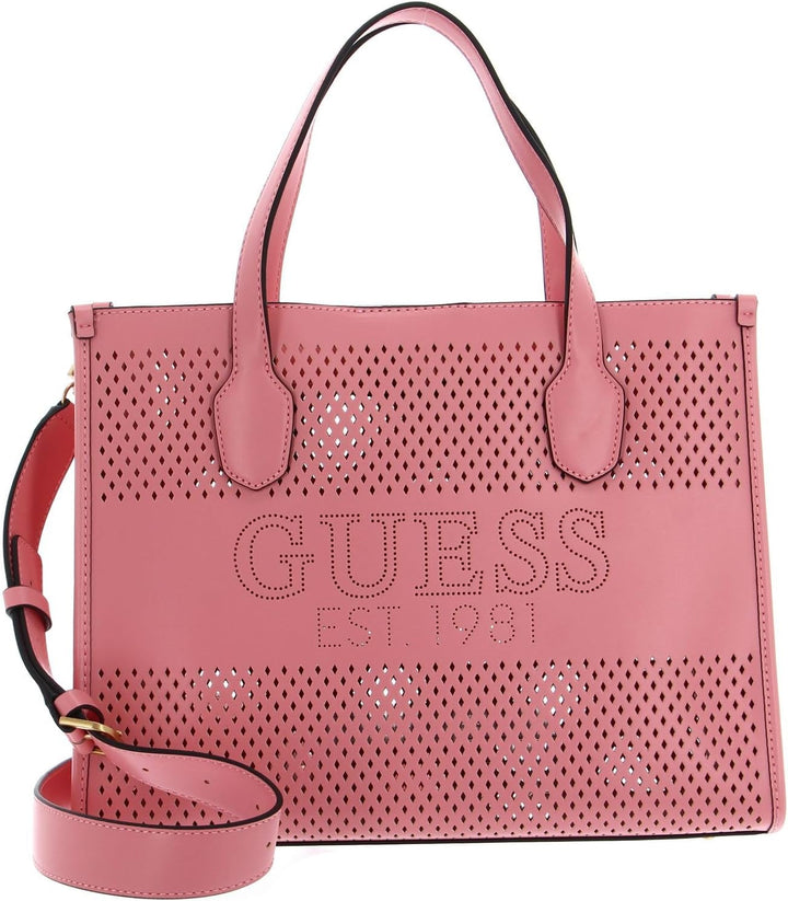 GUESS Damen Handtasche Katey Perf Pink