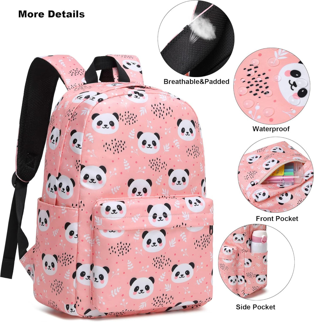 Kouxunt Schulrucksack Mädchen Teenager Rucksack Schule Kinder, 3 Teile Set Schulranzen mit Lunch Tas
