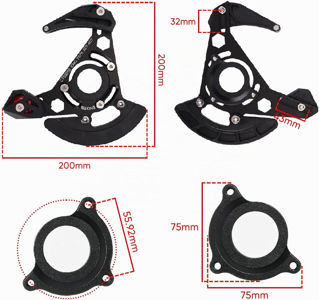 BESNIN Kettenführung ISCG-05 Mountainbike Kettenführung Bike MTB Kettenführung für 1x System Schwarz
