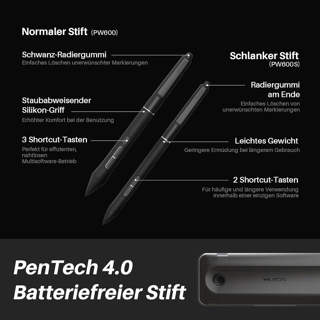 HUION KAMVAS Pro 27 4K Auflösung UHD Grafiktablett mit Display, Zeichentablett mit Dual-Pen Powered