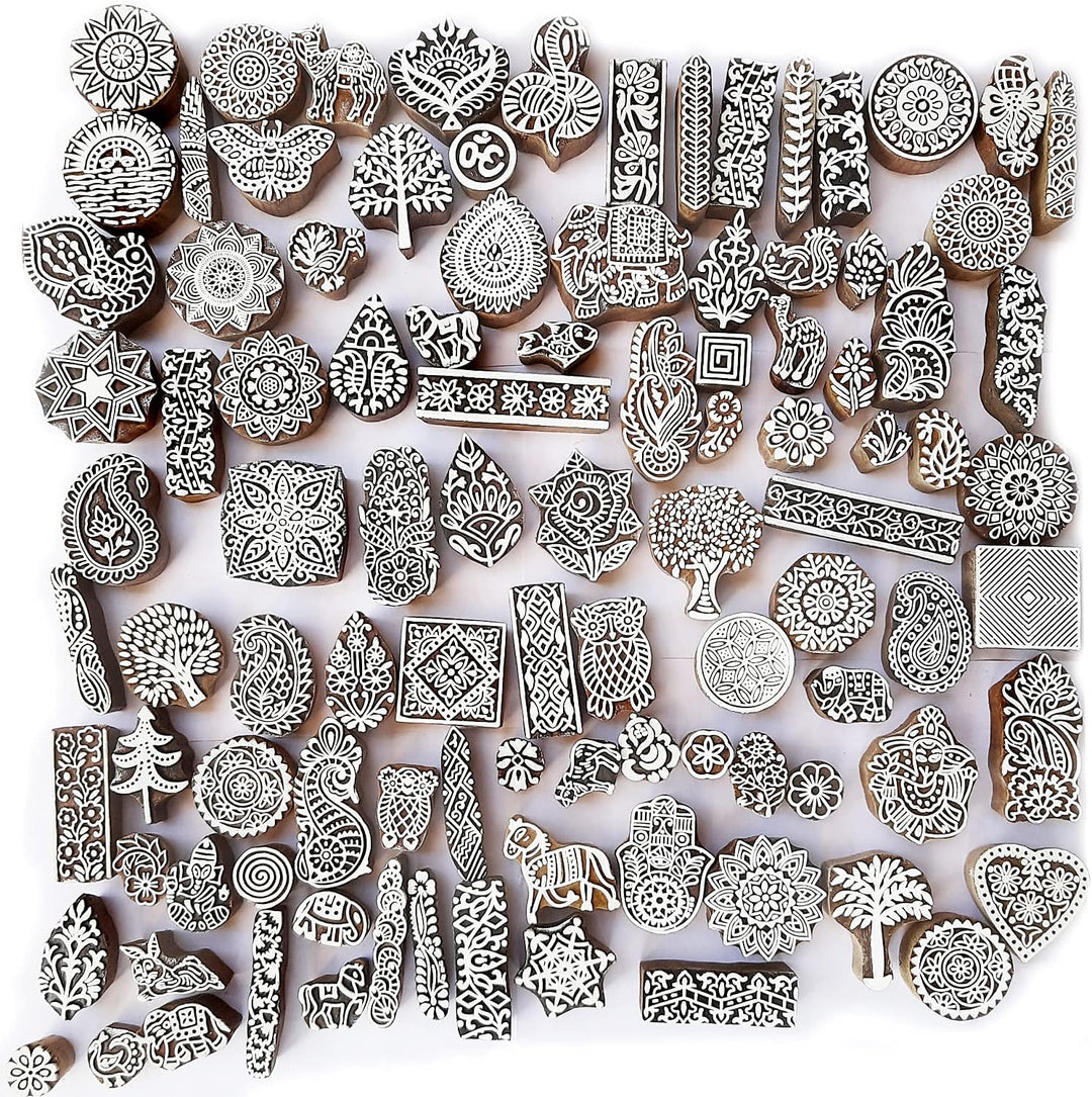 Royal kraft Sortiert Hölzern Block Drucken Stempel (Set of 50) 50 Pcs, 50 Pcs