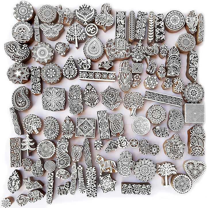 Royal kraft Sortiert Hölzern Block Drucken Stempel (Set of 50) 50 Pcs, 50 Pcs