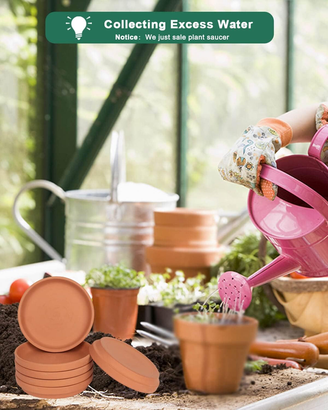 Untersetzer aus Terrakotta-Topf, 17,8 cm, 6 Stück, mittlere runde Blumentopf-Untersetzer, mittlere T