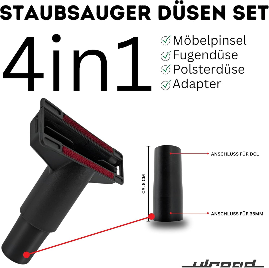 Set Staubsaugerdüse Möbelpinsel Fugendüse Polsterdüse passend für Makita DCL184 DCL280 DCL180 DCL286