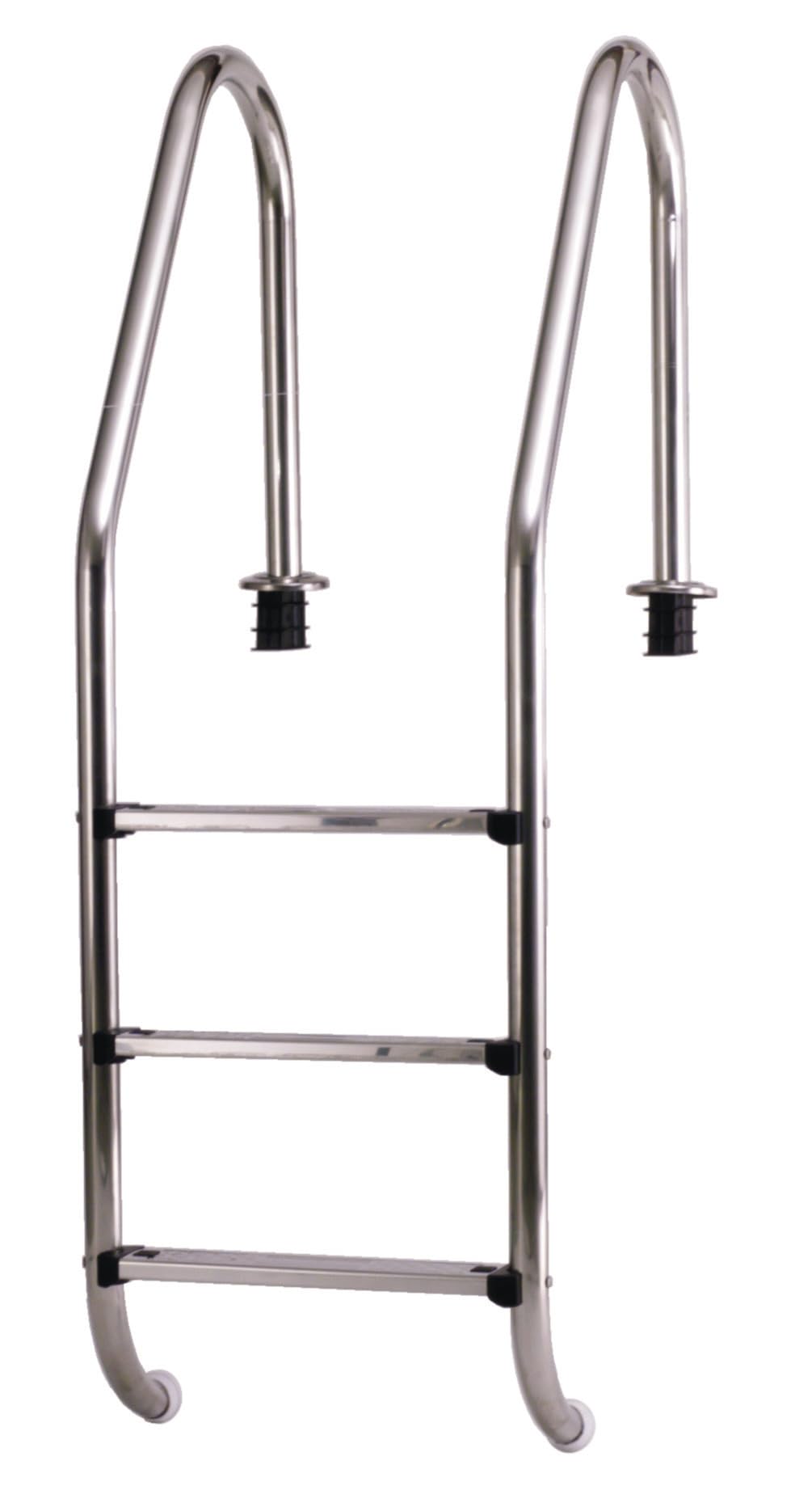 Steinbach Einbaubeckenleiter Edelstahl, 3-stufig, mit Ankersockel, für Beckentiefe 120 cm, weite Aus