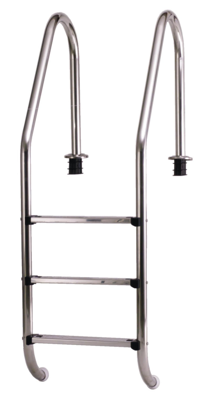 Steinbach Einbaubeckenleiter Edelstahl, 3-stufig, mit Ankersockel, für Beckentiefe 120 cm, weite Aus
