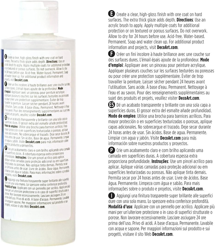 DecoArt Dreifach dicker, glänzender Glasur, 237 ml Flasche, Weiss/Blau 226.8 g (1er Pack) weiss / bl