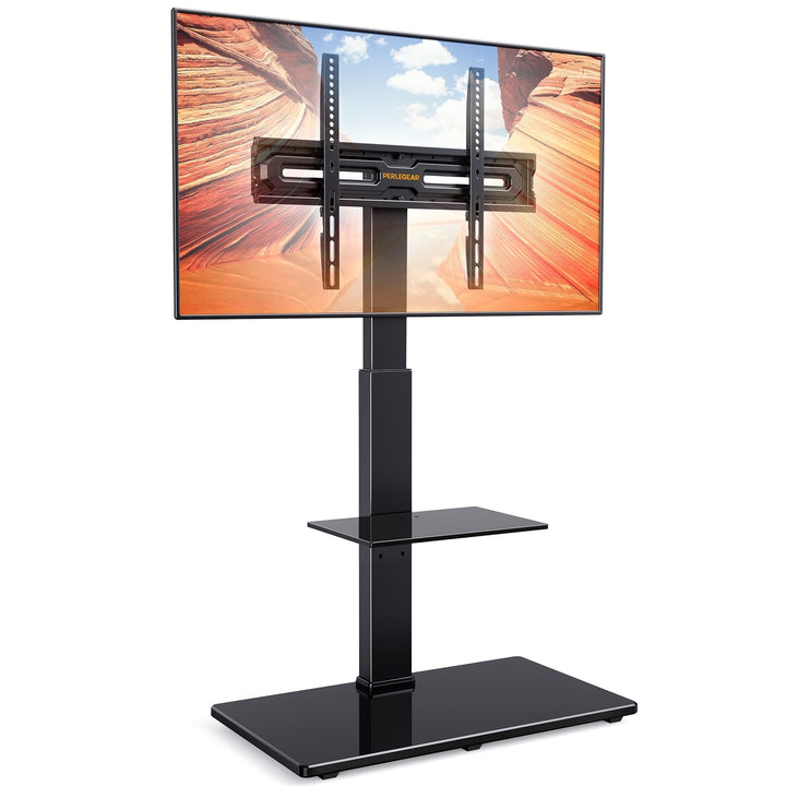 PERLEGEAR TV Ständer TV Bodenständer für 30-70 Zoll Flach &amp; Curved Fernseher bis zu 50 KG mit Neigun