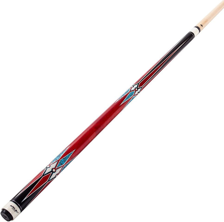 Riley American Pool Queue, 147 cm, 13 mm Spitze, komplett mit Hartschalenkoffer Rot Mit Koffer, Rot