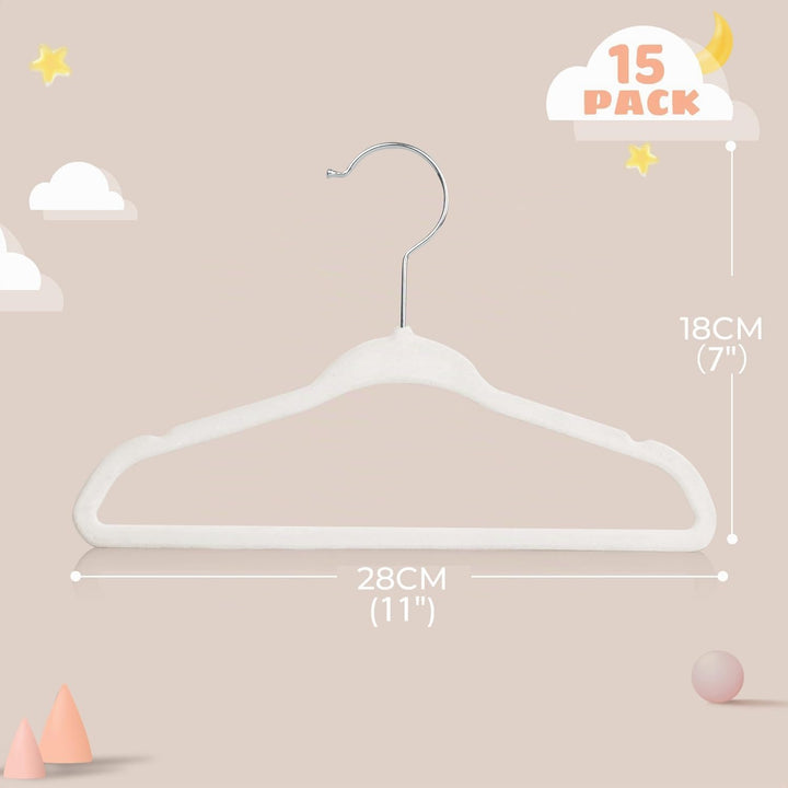 MangoKit 30 Stück Anti-Rutsch-Kinder-Kleiderbügel aus Samt, Ultra-schlanke, platzsparende Baby-Kleid