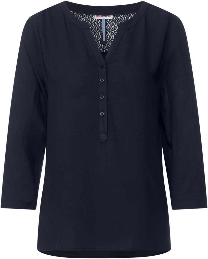 Street One Damen Spitzenbluse, Deep Blue