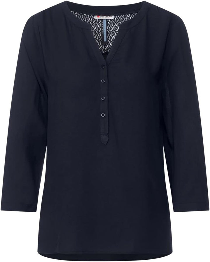 Street One Damen Spitzenbluse, Deep Blue