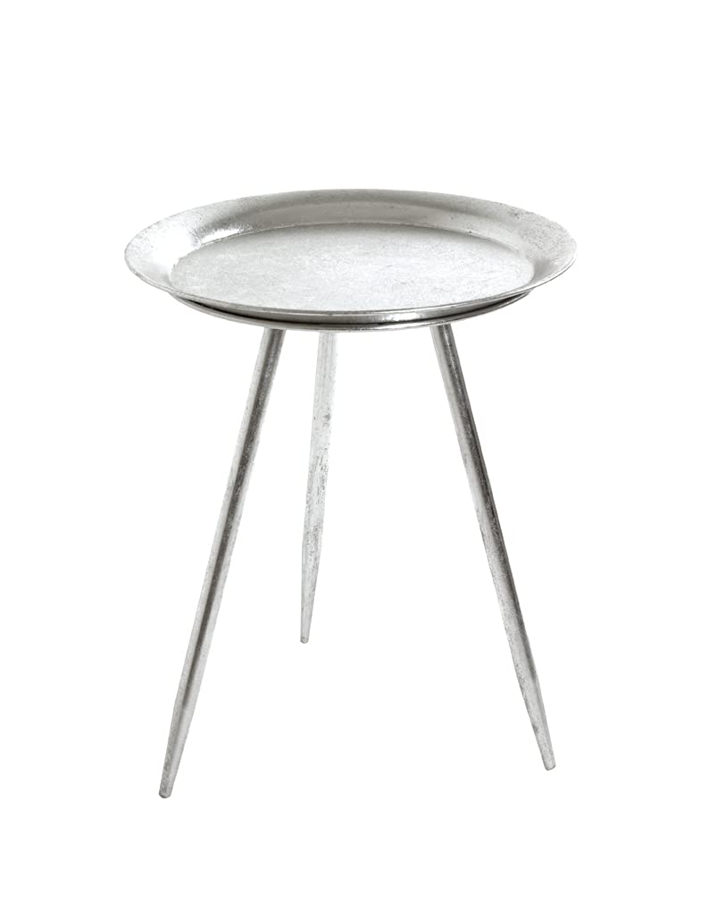 HAKU Möbel Beistelltisch, Metall, silber, Ø 38 x H 47 cm Silber Ø 38 x H 47 cm, Silber Ø 38 x H 47 c
