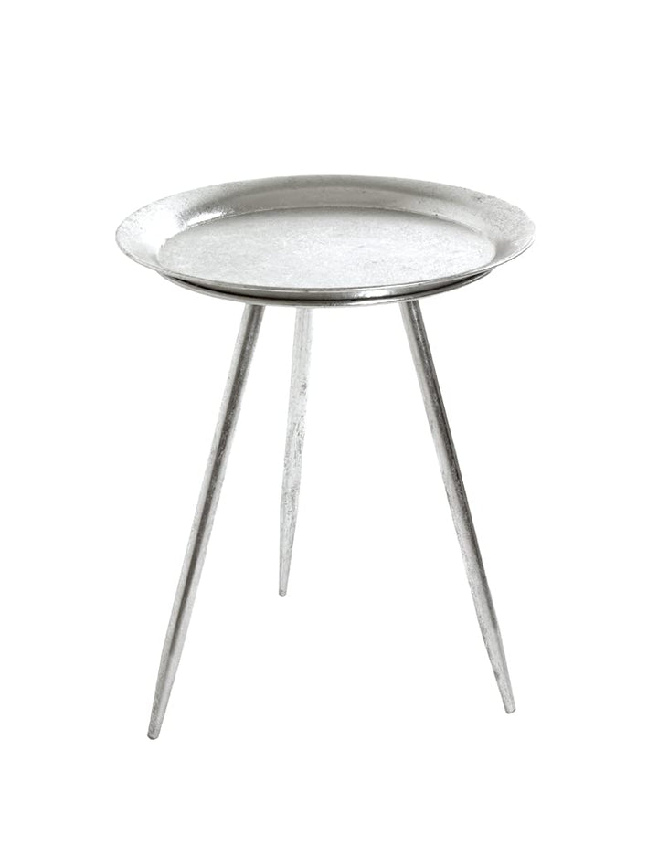 HAKU Möbel Beistelltisch, Metall, silber, Ø 38 x H 47 cm Silber Ø 38 x H 47 cm, Silber Ø 38 x H 47 c