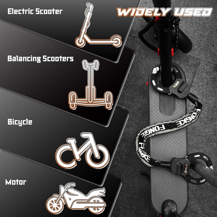 E Scooter Schloss, Schloss für E Scooter mit Wasserdichte Tasche, Fahrrad Schloss Diebstahlsicher, H