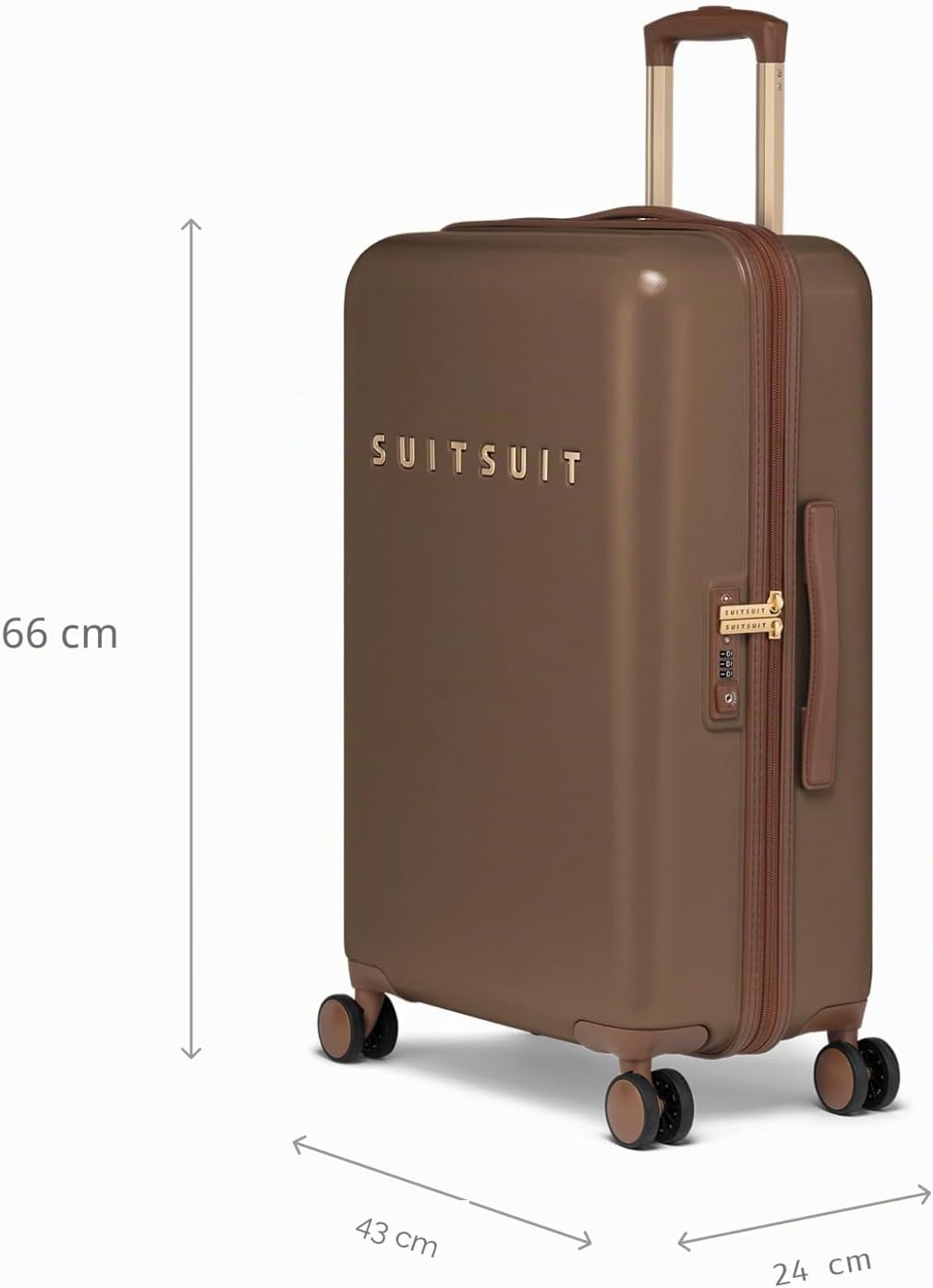 SUITSUIT Koffer Gross 66 cm - Leicht Hartschalen Reisekoffer mit Rollen - TSA-Schloss - 59 L - Fab S