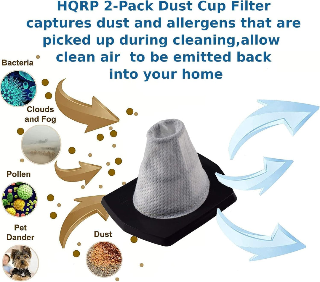 HQRP 2-Pack Dirt Tasse Filter kompatibel mit Dirt Devil M135, M135-1, M138-0, M138-1, 0135001 Handst