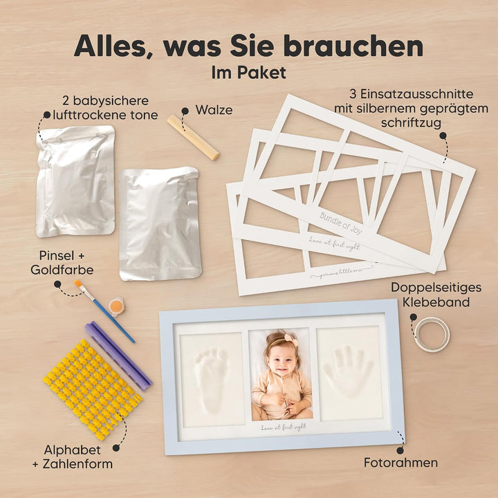 KeaBabies Baby Handabdruck Und Fussabdruck Set - Ton Handabdruck Andenken Rahmen, Neugeborenen Kinde