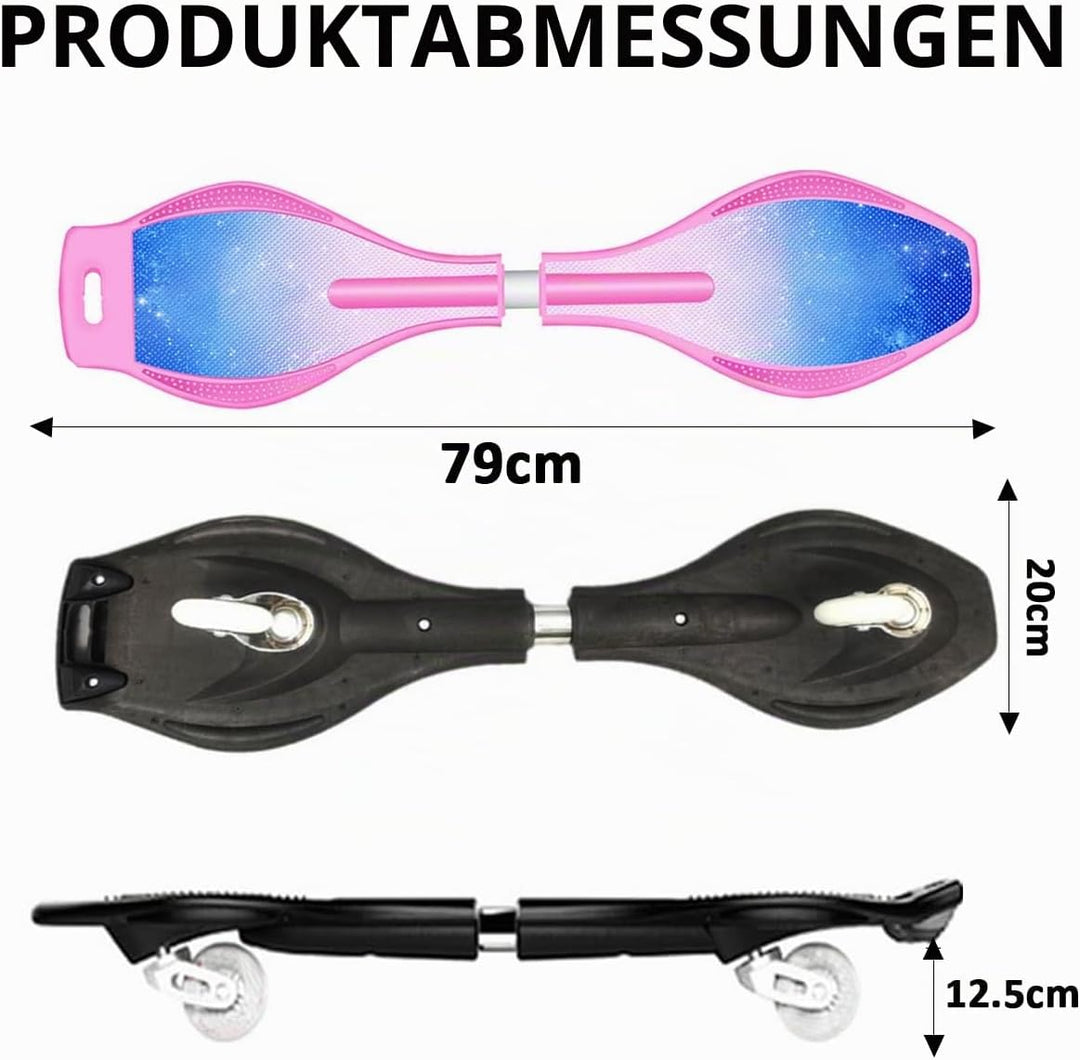 ERNAN Waveboard- Compact Lightweight Caster Board Kids/Teens. Waveboard Kinder Street Surfen Caster