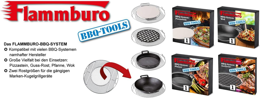 FLAMMBURO BBQ-System Grillrost rund Ø 47/44 cm - auch in 57/54,5 cm erhältlich, aus verchromtem Stah
