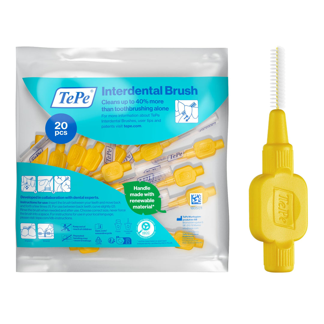 TePe Interdentalbürste, Original, Gelb, 0,7 mm/ISO 4, 20 Stk., Plaque-Entfernung, effiziente Reinigu