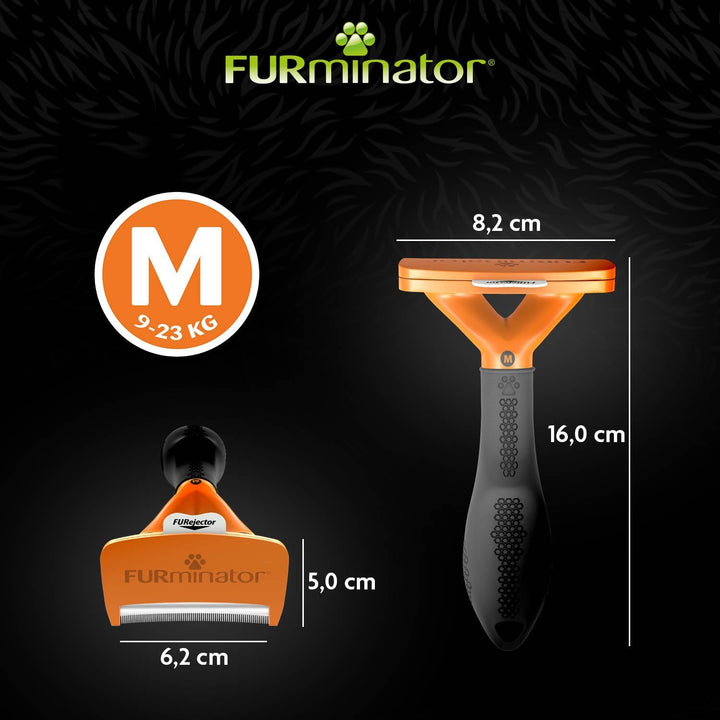 FURminator deShedding-Tool Hund Grösse M Kurzhaar - Hundebürste für mittelgrosse Hunde zur Entfernun