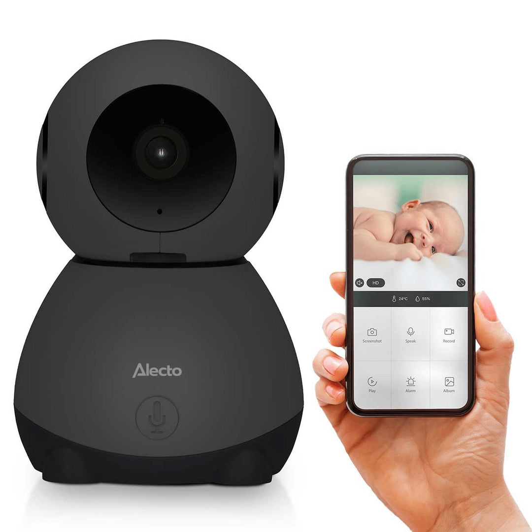 Alecto SMARTBABY10BK WiFi Babyphone mit Kamera HD 1080p - Indoor Smart Babyfon mit Mobiltelefonsteue