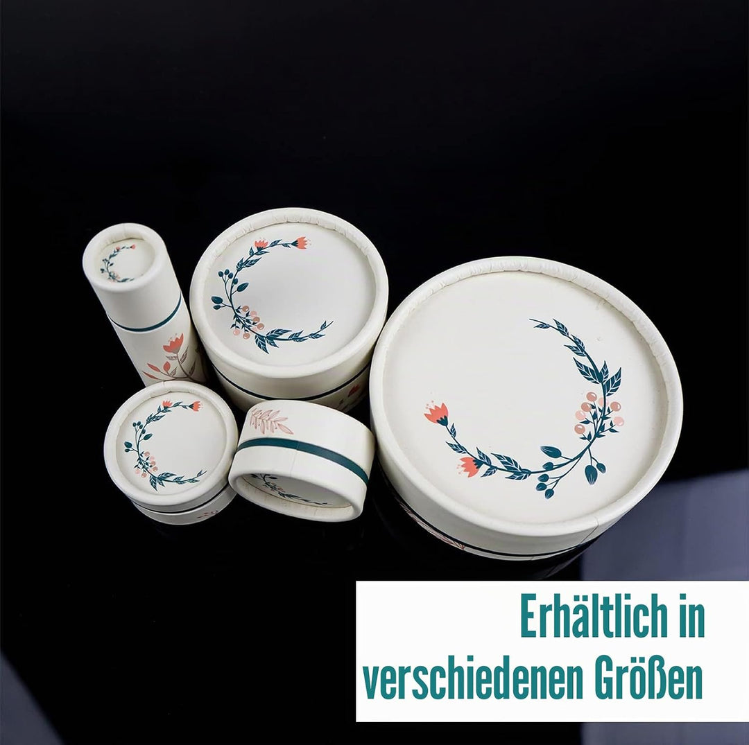 Wachsmann - leere Lippenbalsam Behälter - Kosmetiktiegel aus Pappe - 10 Stück | 80 ml 80ml | 5 Stück