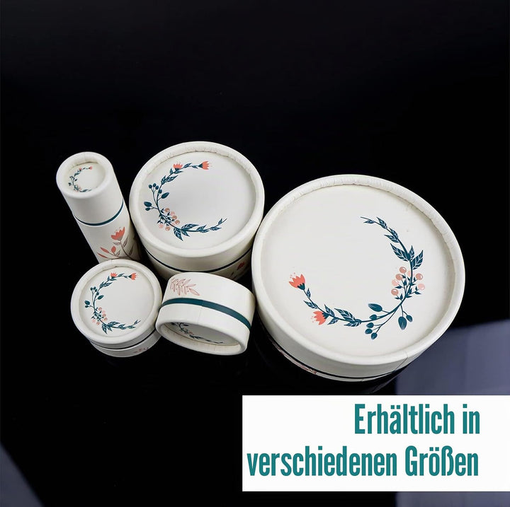 Wachsmann - leere Lippenbalsam Behälter - Kosmetiktiegel aus Pappe - 10 Stück | 80 ml 80ml | 5 Stück