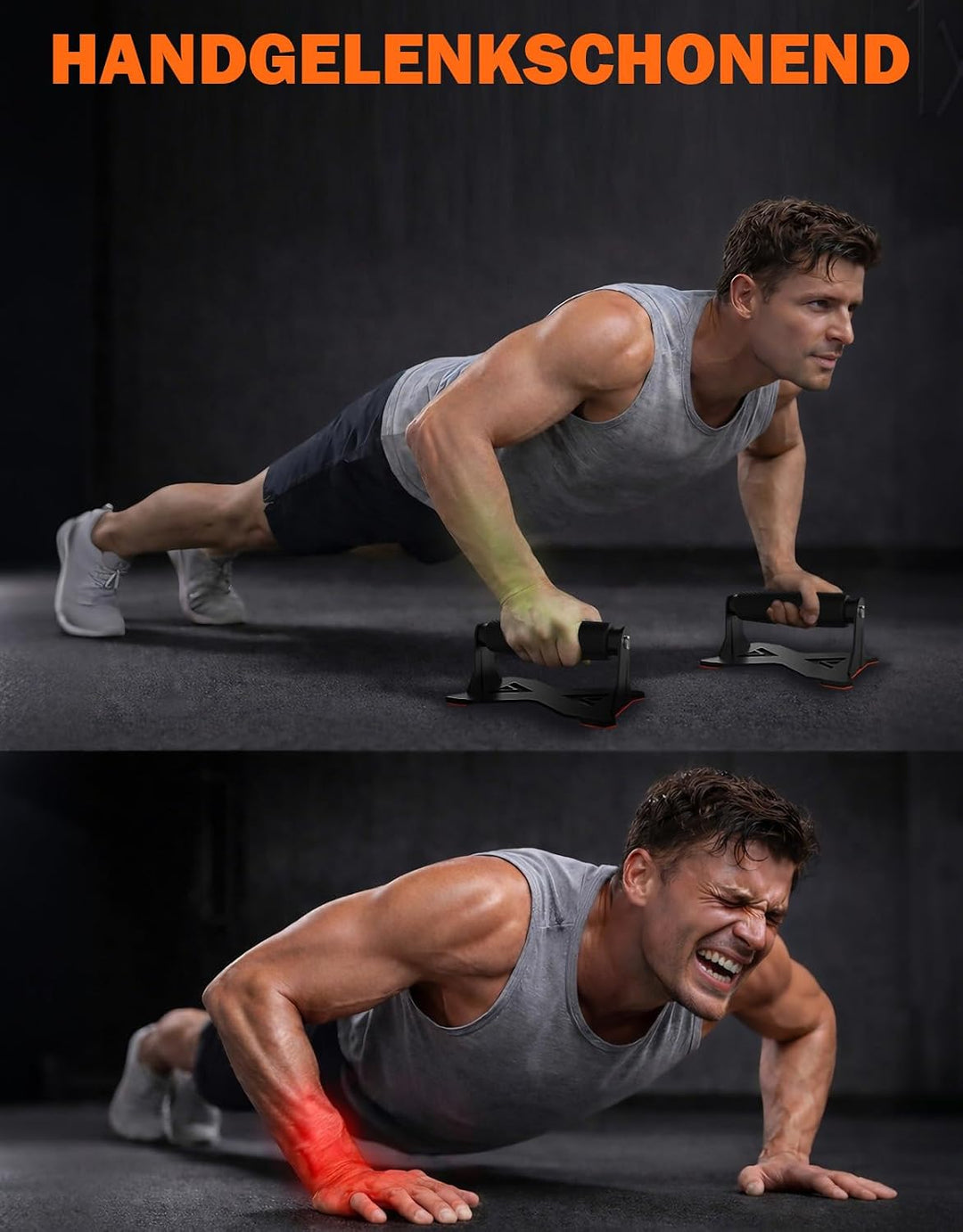 Fitarc Liegestützgriffe, Robuste Stahl Push Up Griffe für Boden, Rutschfeste Liegestützbarren für Mä