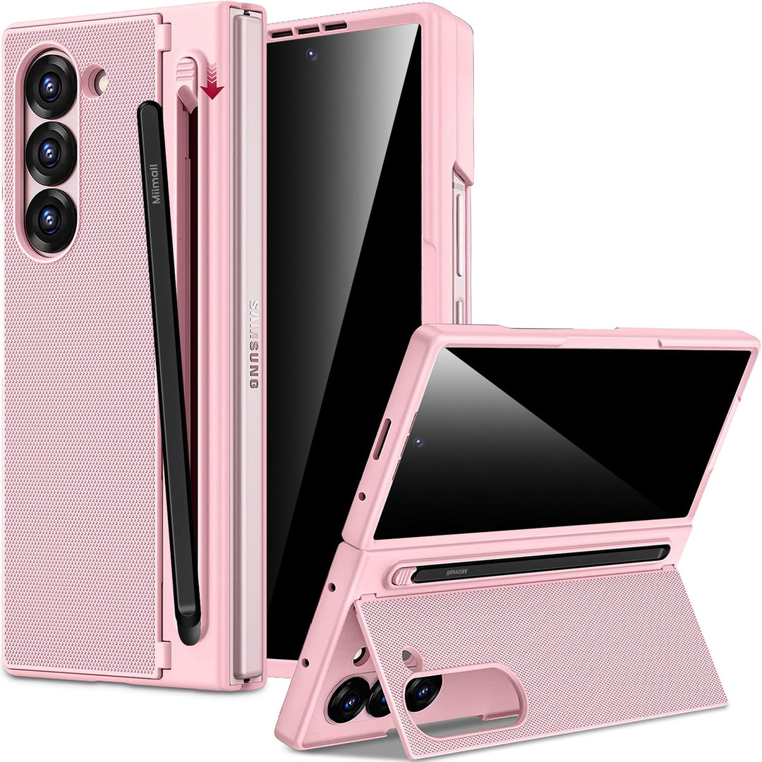 Miimall Kompatibel mit Samsung Galaxy Z Fold 5 Hülle mit S-Pen & Stifthalter, [Anti-SPY Displayschut