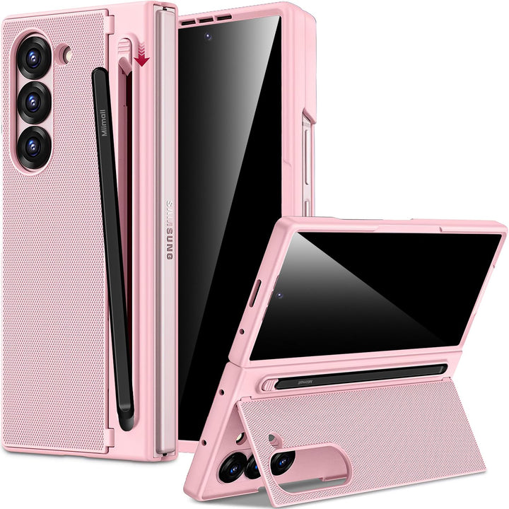 Miimall Kompatibel mit Samsung Galaxy Z Fold 5 Hülle mit S-Pen & Stifthalter, [Anti-SPY Displayschut