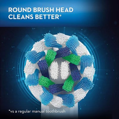 Oral-B PRO 600 CrossAction Elektrische Zahnbürste mit Timer, Cross Action, Weiss, Pro 600