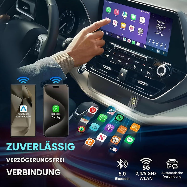 Wireless Carplay Adapter, 2025 Upgrade Wireless Android Auto Adapter,2 in 1 Kabelloses Carplay Auto